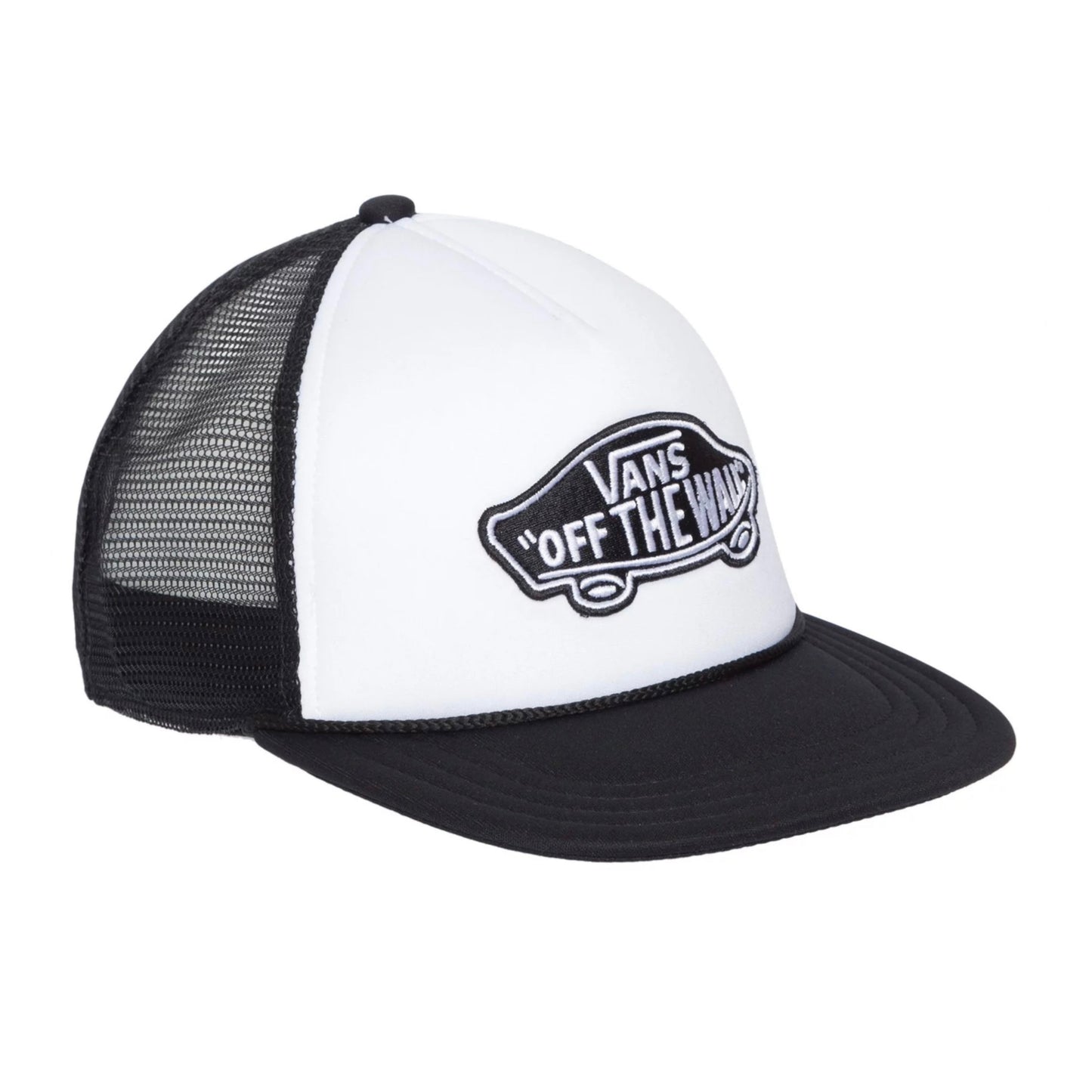 Boné Vans Clássico Aba Reta Preto e Branco