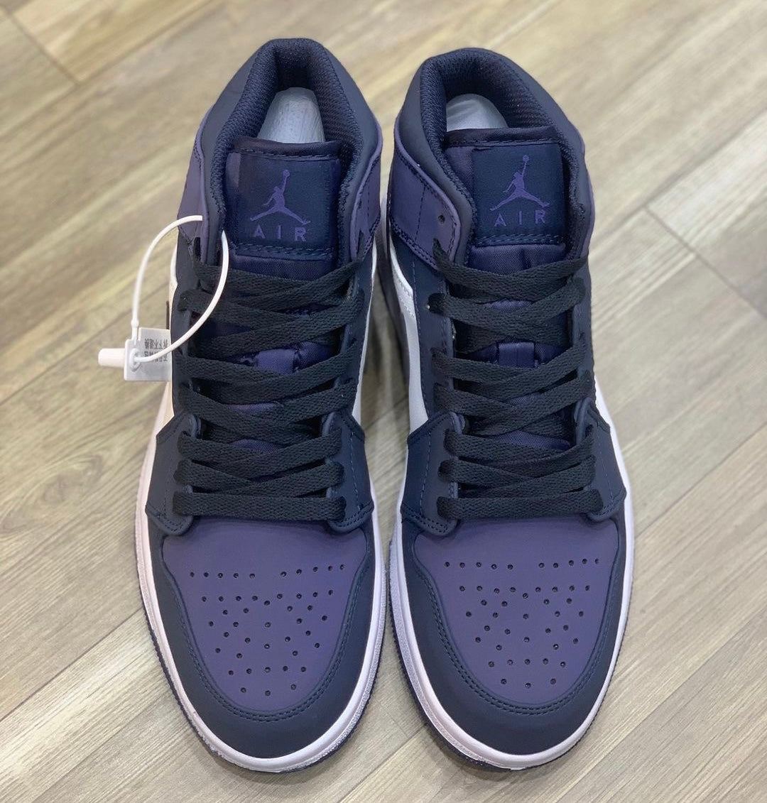 Tênis Jordan 1 Mid 'Obsidian Sanded Purple'